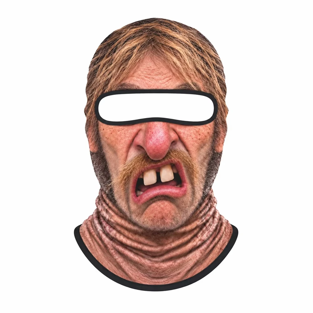 3D Printed Funny Old Man Ski Mask Realistic Face Balaclava Summer Winter Full Face Mask for Skiing Snowboarding Outdoor Sports - view 6