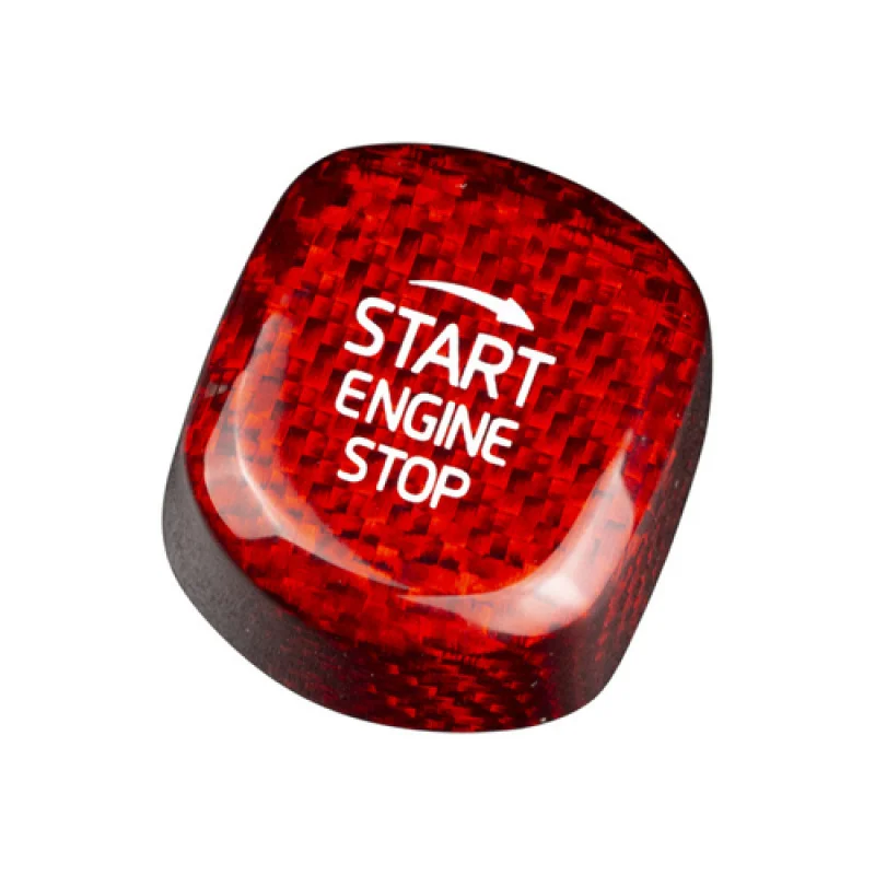 A + ألياف الكربون الأحمر سيارة بدء زر التوقف غطاء الكسوة لفولفو XC60 XC60 S60 S90 #2