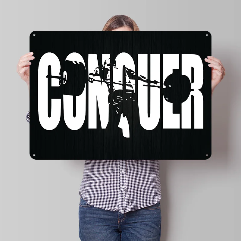 Affiche CONQUER rétro, panneaux métalliques imprimés en 3D, cadeau mural personnalisé pour décoration de luxe, ornements de décoration intérieure, Wand Deko