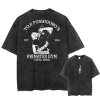 Fushiguro Toji Printed Tshirt Anime Jujutsu Kaisen Oversized Washed T Shirt Men Women Cotton T-shirts Harajuku Male Manga Tee