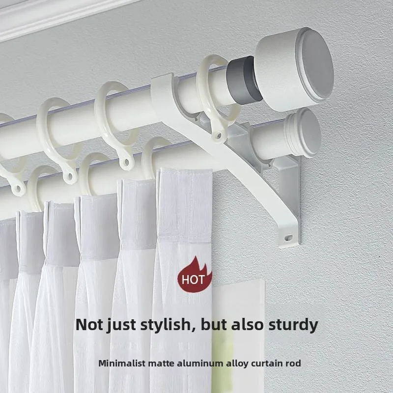 

Thiened 25mm Modern mat Silent Roman Pole Aluminum Alloy Single Double Rod Side Mounted Curtain Rods Home Decor