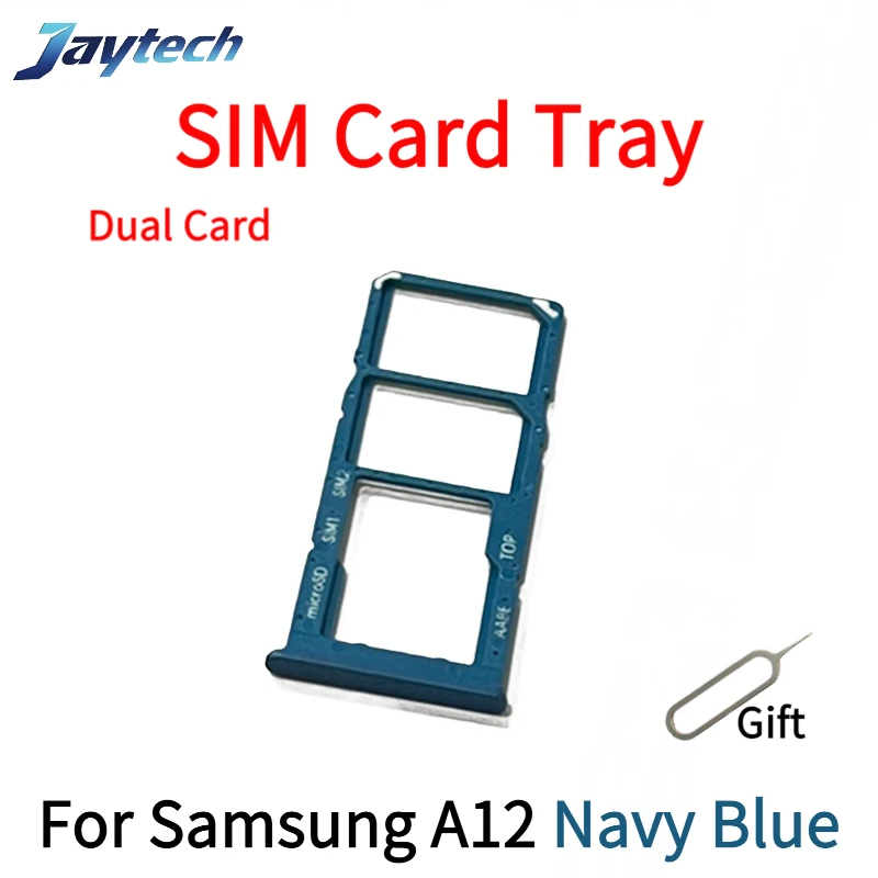 1PCS SIM Card Tray For Samsung A11 A12 A127 Sim Card Reader Holder Dual Sim Card Tray Holder Slot Adapter With PIN