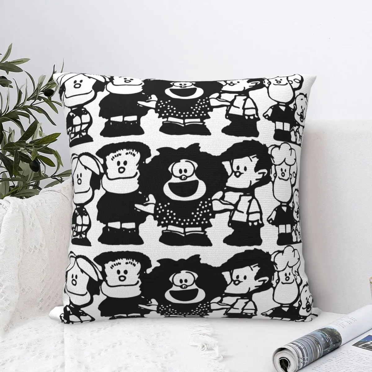 Mafalda And Friends Pillowcase Printing Fabric Cushion Cover Decoration Cute Kawaii Cartoon Pillow Case Cover Sofa Drop Shipping