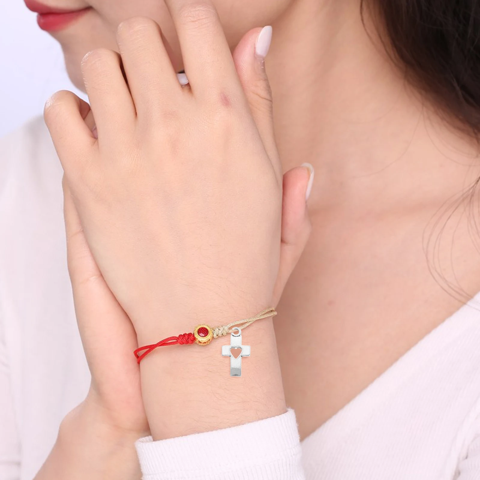 

50pcs Cross Pendant Hollow Heart Vintage Alloy Charms for Jewelry Making Bracelets Handbag Pendant Accessories Craft Supplies