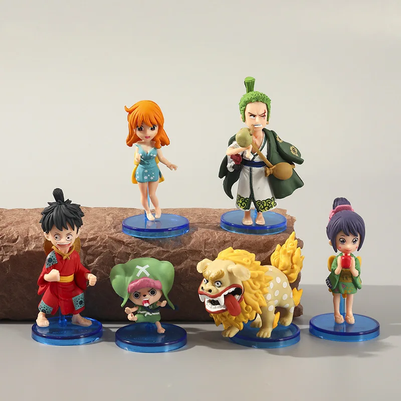 10pcs anime ein stück wano zenkoku wcf figur luffy zoro nami sanji trafalgar d set modell spielzeug geschenks ammlung action figur pvc