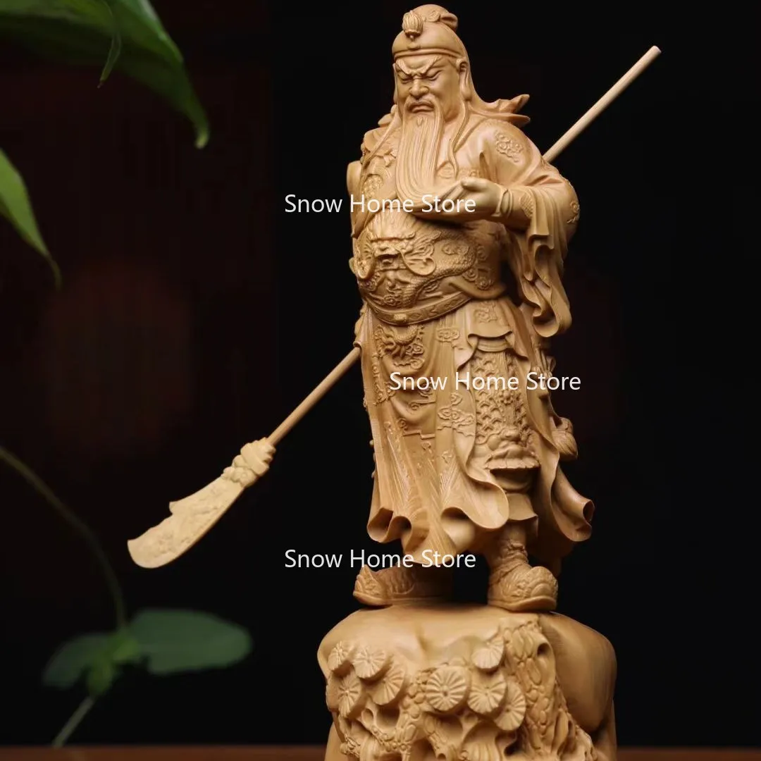 Small-leaved Boxwood Carving Mighty Loyal Guan Yu Ornament Crafts
