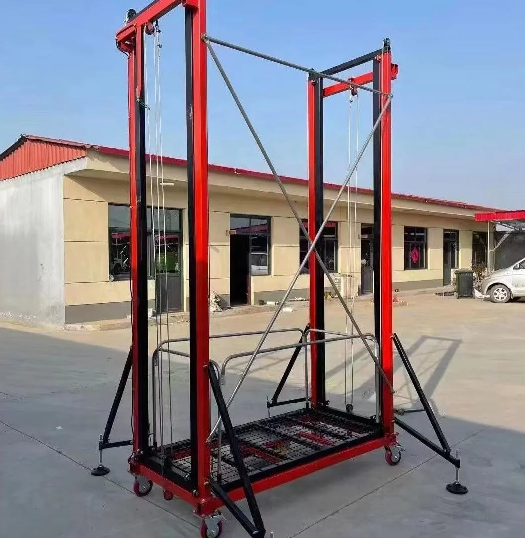 2m-10m folded type steel electric lifting gantry scissor lift scaffold platform 500kg safe for construction