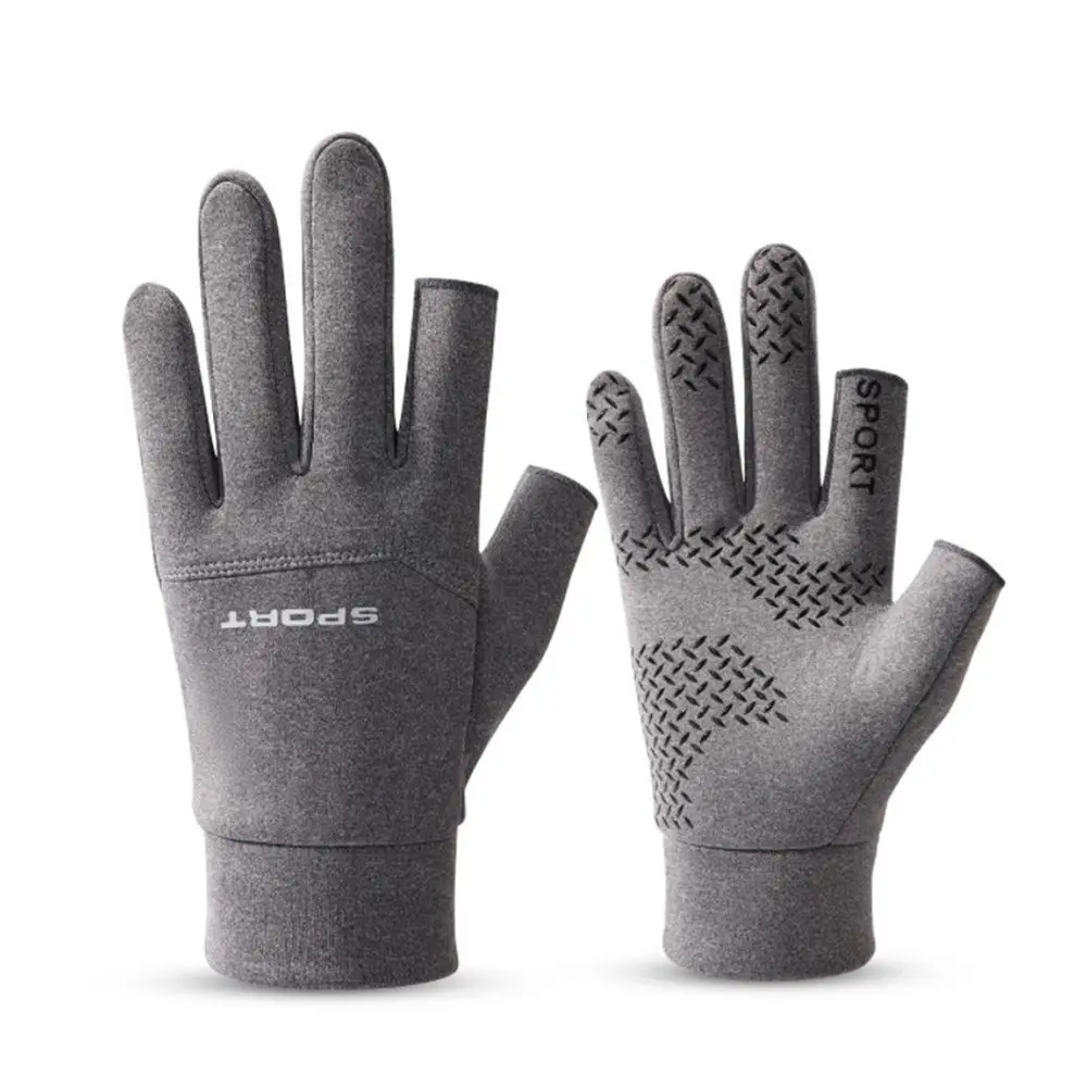

Outdoor Two Finger Out Male Warm Sports Gloves Protective Mittens Cycling Gloves TouchScreen Mittens Full Finger Gloves