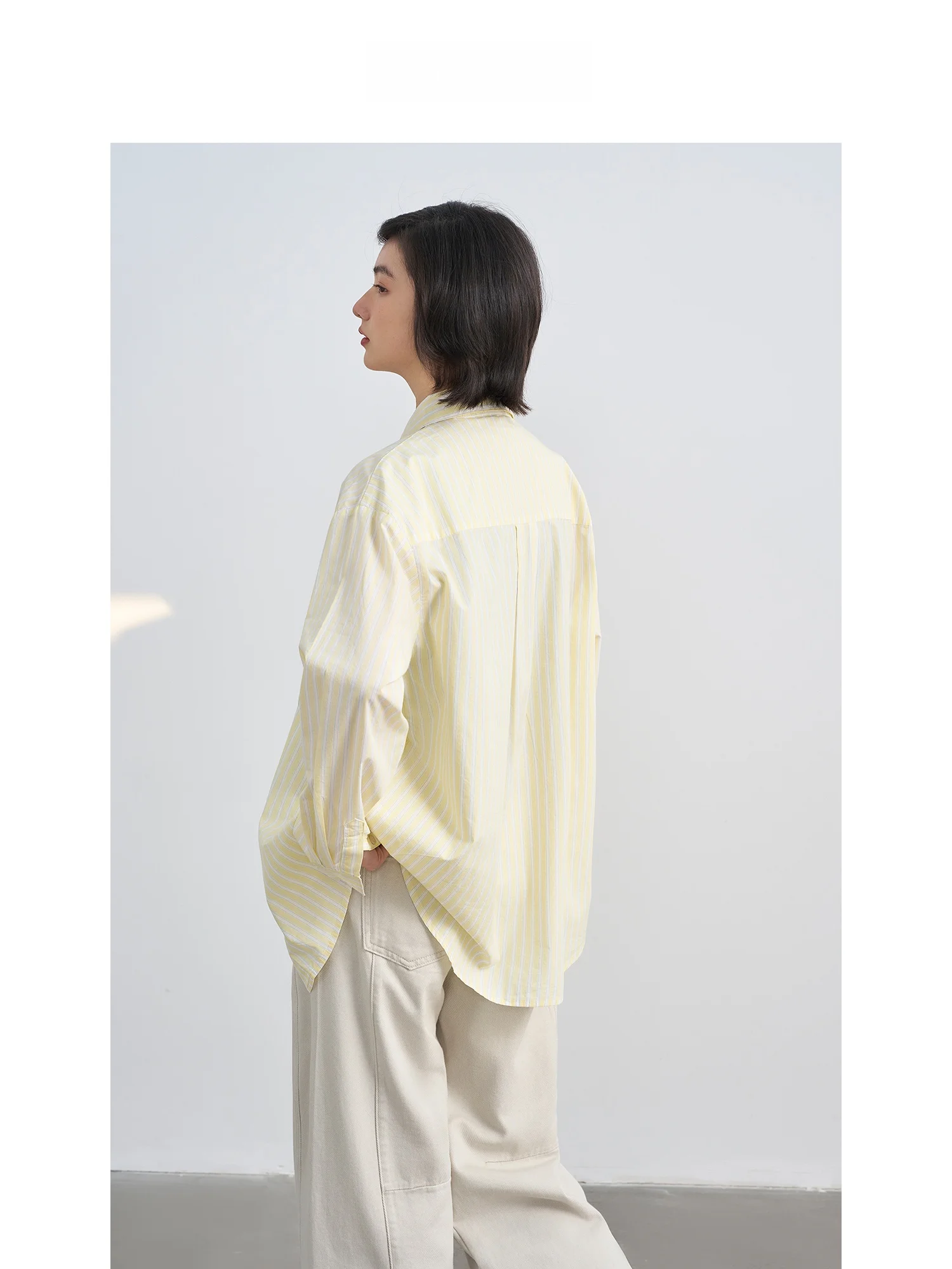 

Женская рубашка Gansen из 100% хлопка, молочно-желтая, повседневная, с длинным рукавом, приятная к телу, дышащая, для весны и лета, для многослойных образов