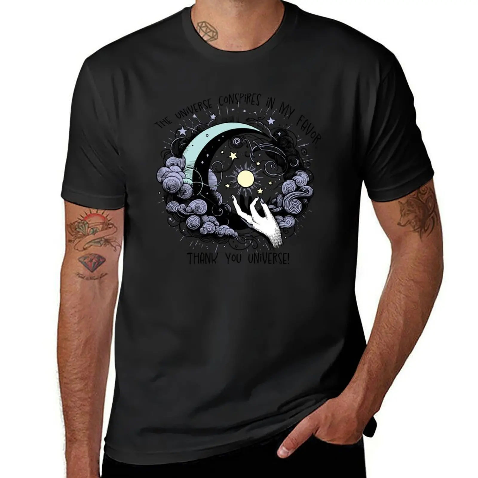 The Universe conspires in my favor. Manifest your life T-Shirt kawaii clothes tees t shirts for men