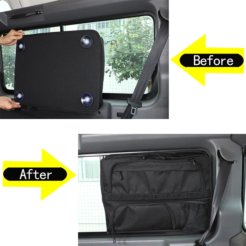 

For Land Rover Defender 90 110 2004-18 Oxford Cloth Black Car Trunk Window Multifunctional Storage Bag Car Interior Accessories