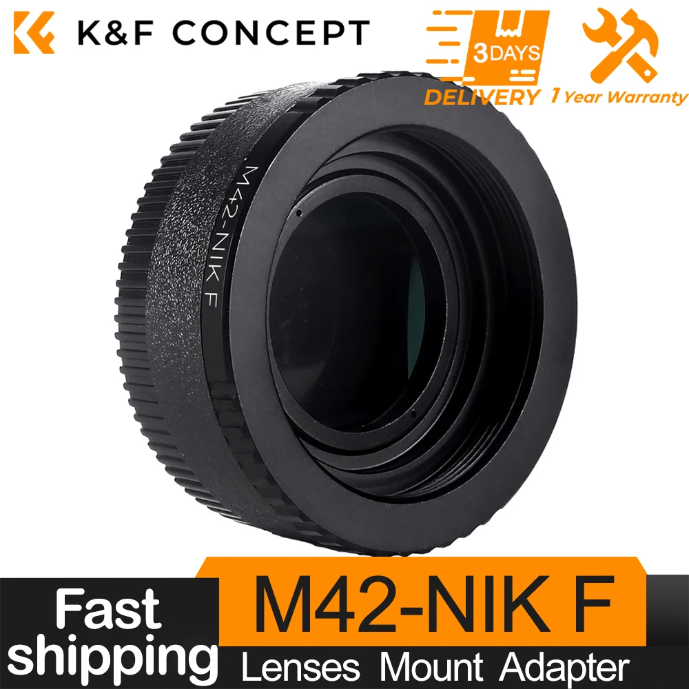 

K&F Concept Lens Adapter Ring M42 Lens to Nikon Mount Adapter with Glass Cap for Nikon AI F D5100 D700 D300 D800 D90 DSLR Camera