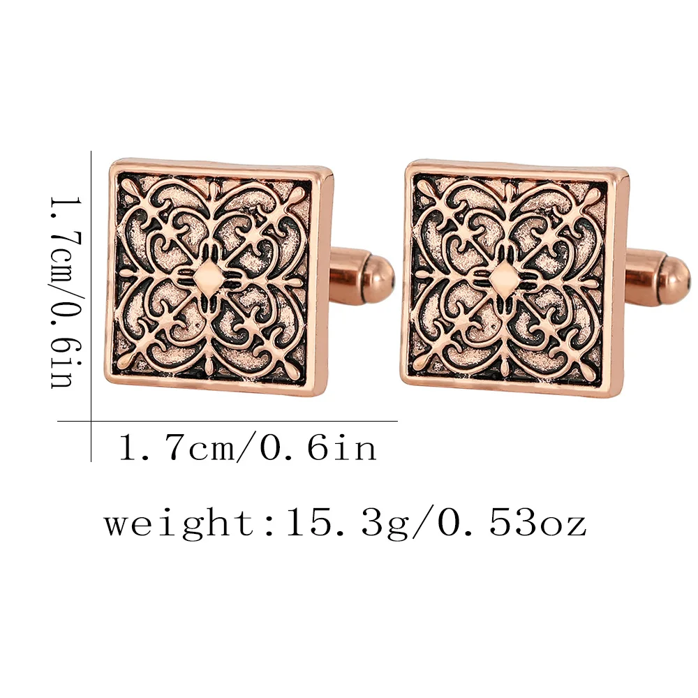 Retro Geometric Carved Cufflinks Exquisite Cufflinks for Business Wedding Suits Decorative Accessories for Men's Shirts