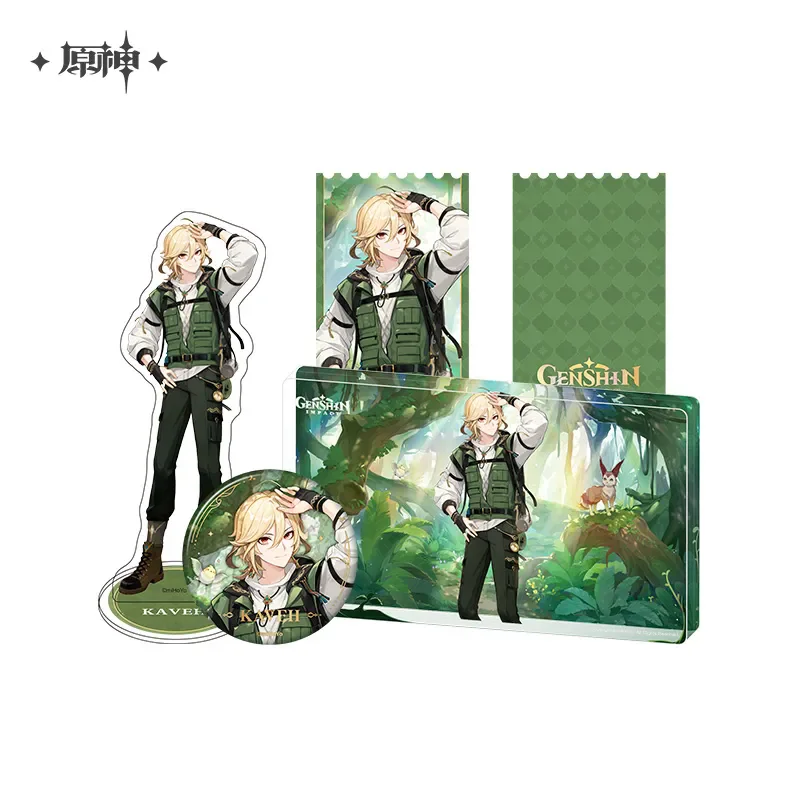 

[Genuine] Game GENSHIN IMPACT Teyvat KVAEH 3D Anime Cosplay Standing DIY 75MM Badge Acrylic Pendant Mousepad Set Birthday Gift