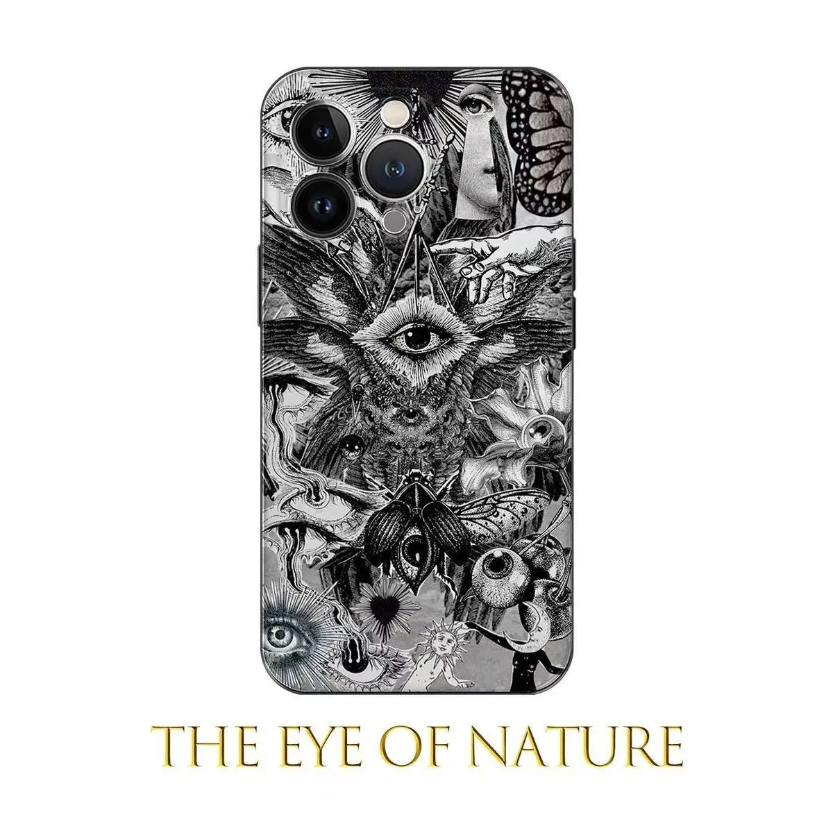 Coque de téléphone tout compris avec œil naturel, film abstrait, iPhone 13Pro, iPhone 14, 12Mini, 1500, 11, X