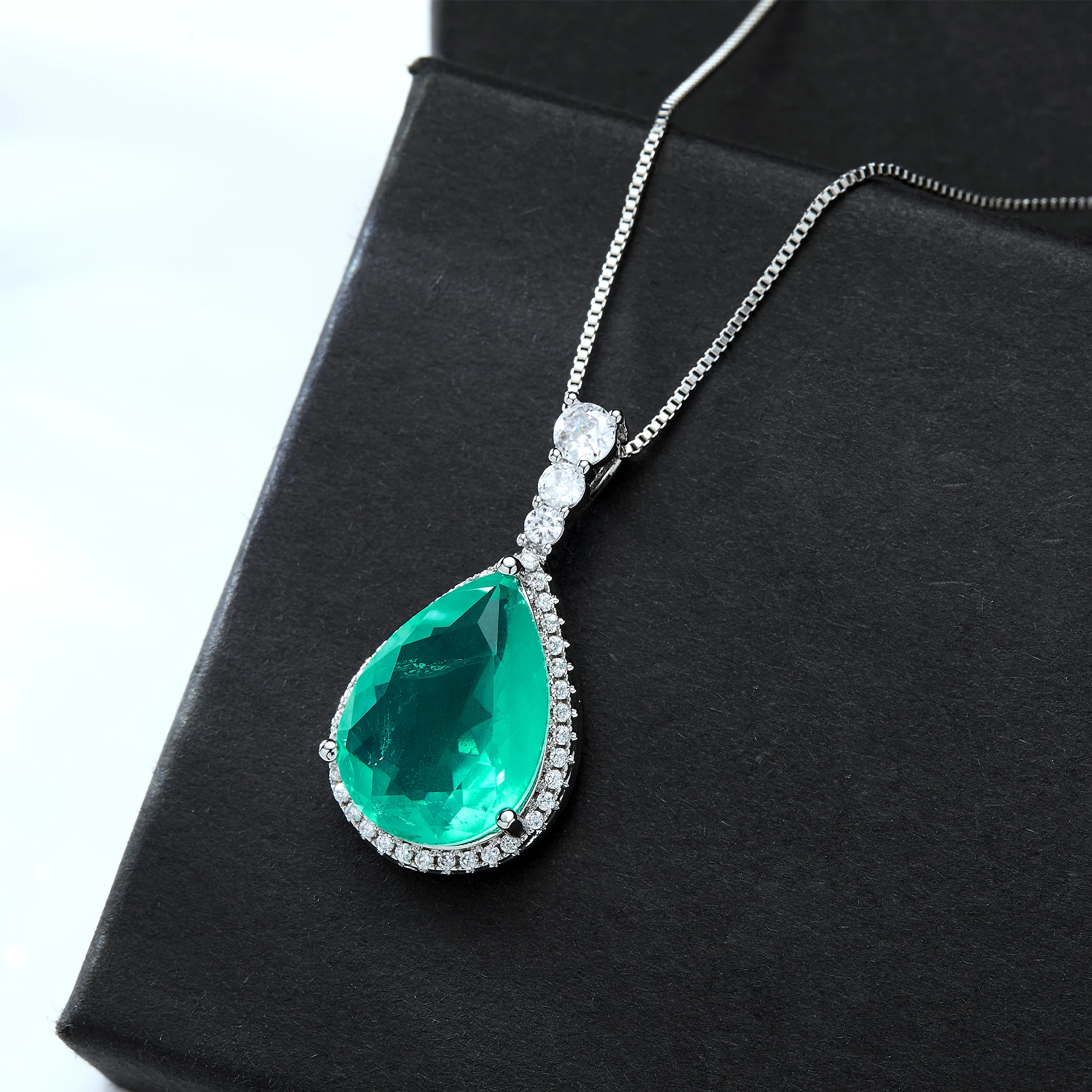 

13*17mm pear doublet stone minimalist necklace for women