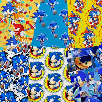 45*145 سنتيمتر الكرتون البوليستر القطن سونيك القنفذ النسيج للأنسجة الاطفال الفراش المنسوجات المنزلية المنسوجات لخياطة فستان الدمية