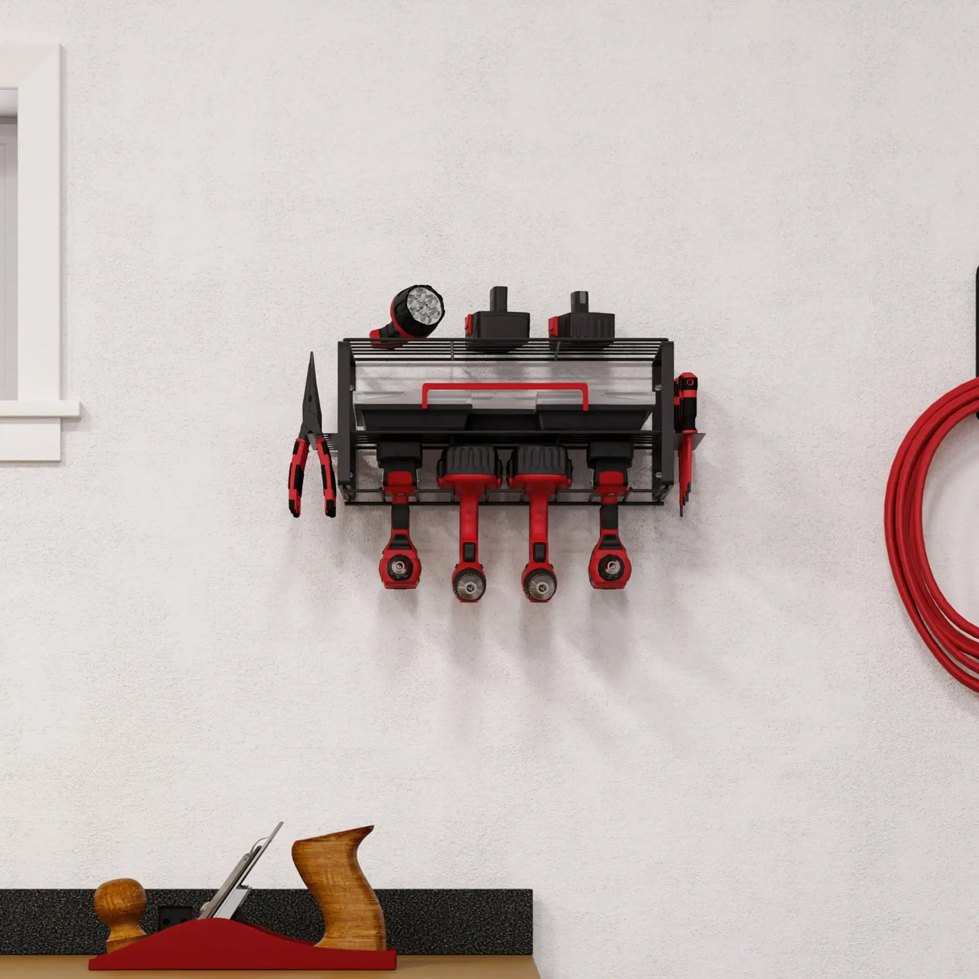 

Органайзер для электроинструментов Stalwart — 3-уровневые гаражные полки — максимальная емкость 110 фунтов