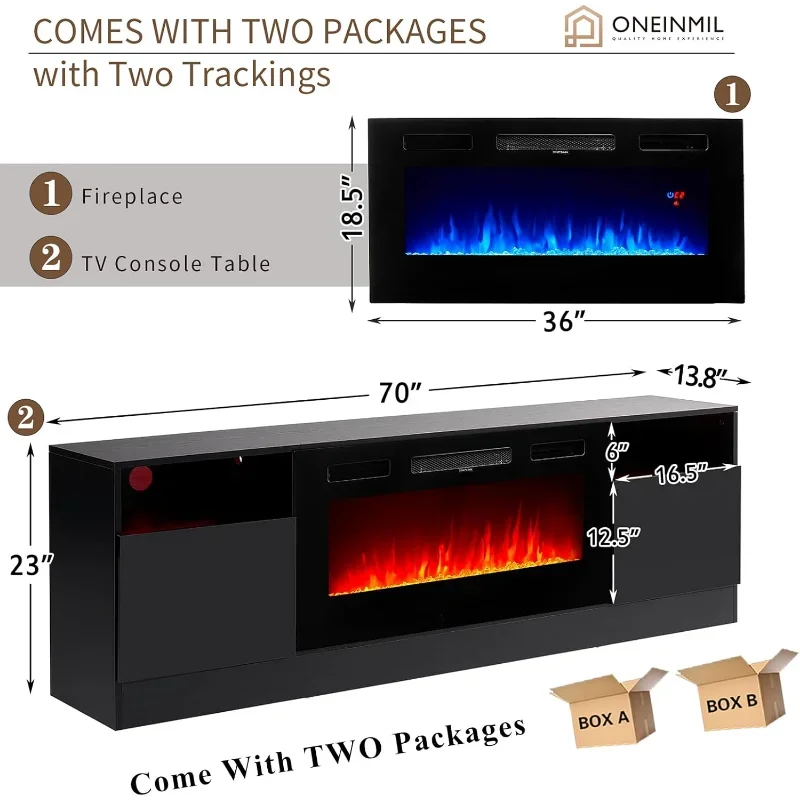 oneinmil Fireplace TV Stand with 36\