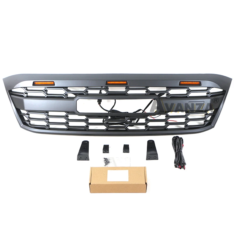 Auto Parts Grill With Lights Front Bumper Grille Modification Accessories For Toyota HILUX VIGO 2005-2011 2006 2007 2008 2009