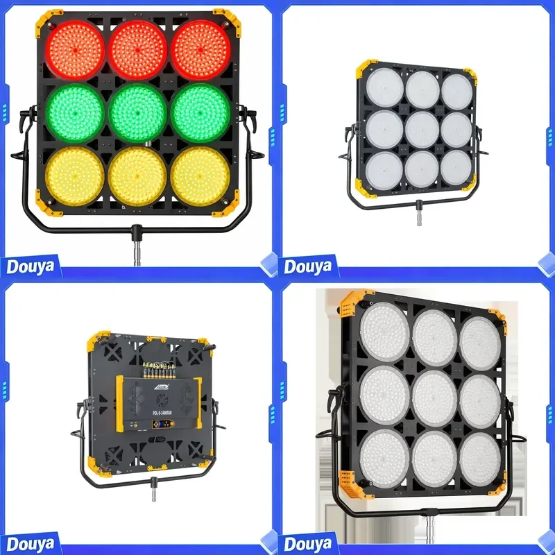 9 Head RGB LED Space Light for Film, Stage & TV Studio | Professional Multi Color Broadcast Lighting | OEM Factory