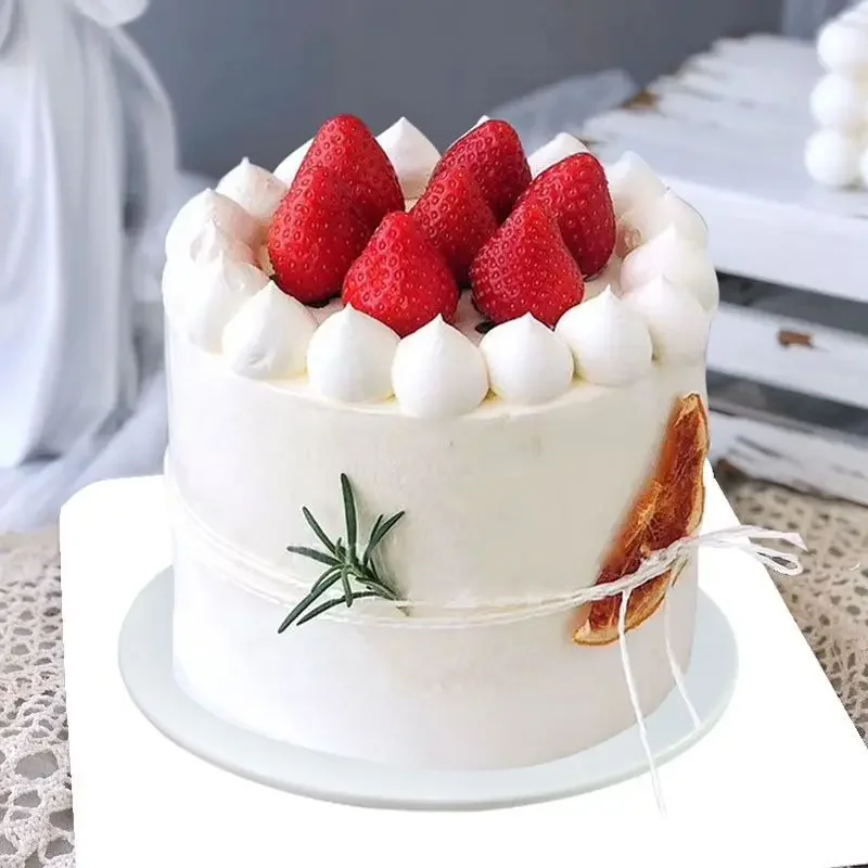 4-inch Fake Birthday Cake Model Ornaments Simulation Cake Mold Plastic Decoration Showcase Sample Display Party Shooting Props