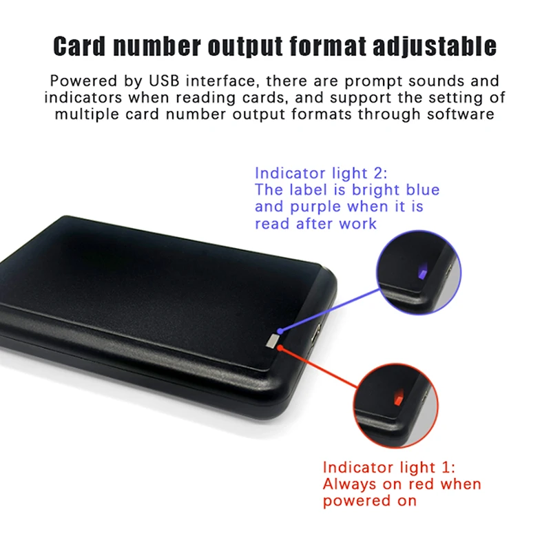 

ISO18000-6C 860-960 МГц считывание без драйверов Запись HID-USB Виртуальный COM-выход Регулируемый USB UHF-считыватель меток