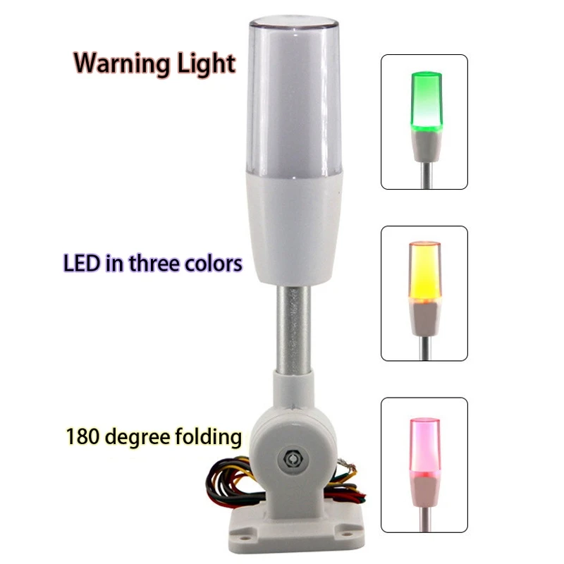 Tricolor Folding 24V Led Warning Lamp Alarm Led Signal Tower Caution Light for CNC Machines Indicator Fault Safety Light