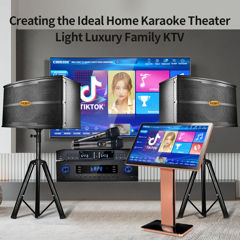 Juego de Karaoke mágico negro para adultos, altavoz de Karaoke para el hogar con micrófono y Bluetooth, amplificador de potencia de sistema de Karaoke Ktv, oferta caliente