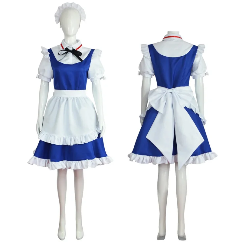 Anime Game Touhou Project Izayoi Sakuya Cosplay Costume Wig Servant Maid Dress Lolita Woman Sexy Kawaii Halloween Party Uniform