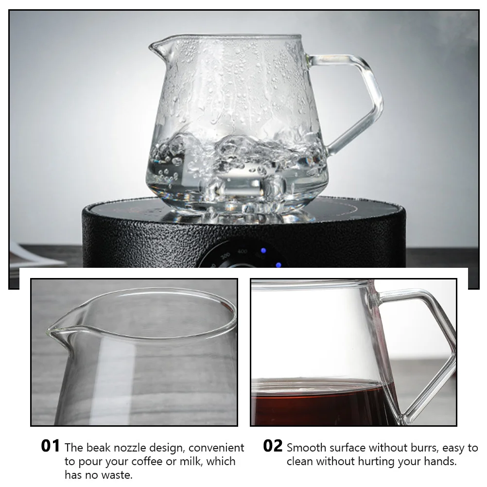 

650ml Transparent Glass Kettle Practical Tea House Use Easy Clean Unique Shape Fine Craftsmanship Home Essentials