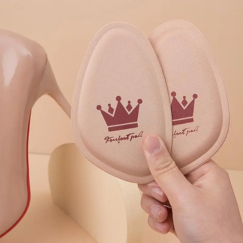 1 par meia palmilhas para as mulheres sapatos de salto alto inserções antepé inserção antiderrapante único almofada respirável absorvente de suor almofadas de pé