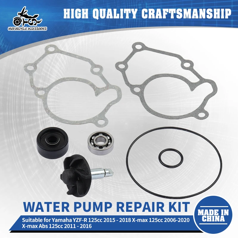 

SJ Motorcycle Accessories Water Pump Repair Kit For Yamaha X-Max 125cc 06-20 MT-125cc YZF-R 125cc Impeller Shaft Seal Gasket Set