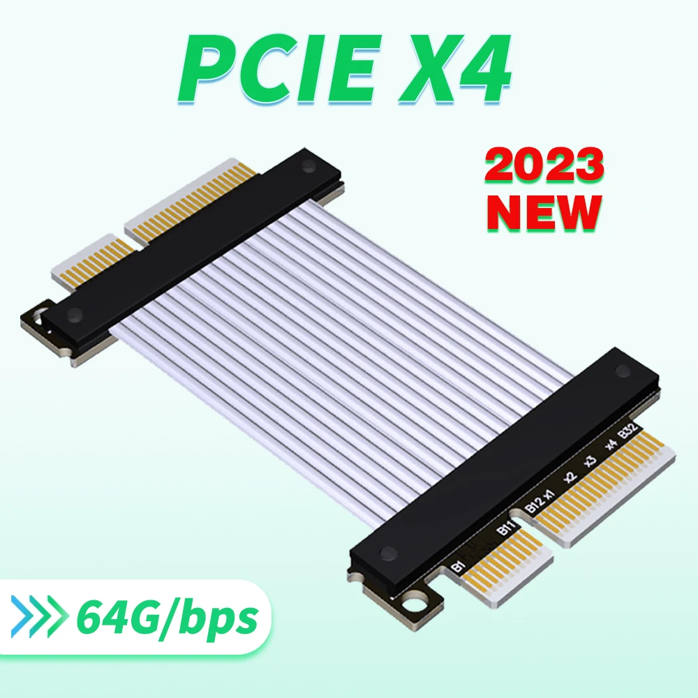 

2023 NEW ADT K22VS PCIe 4.0 X4 To X4 Extension Cable Riser PCI-e 4x Male To Male PCI Express Signal Switching Cable Gen4 64G/bps