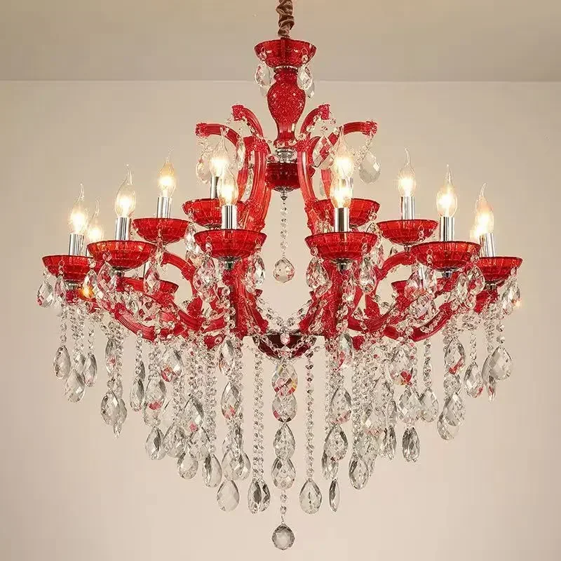 Luxury K9 Crystal Chandelier European Style Pendant Light for Living Room Bedroom Restaurant Hotel Clothing Store