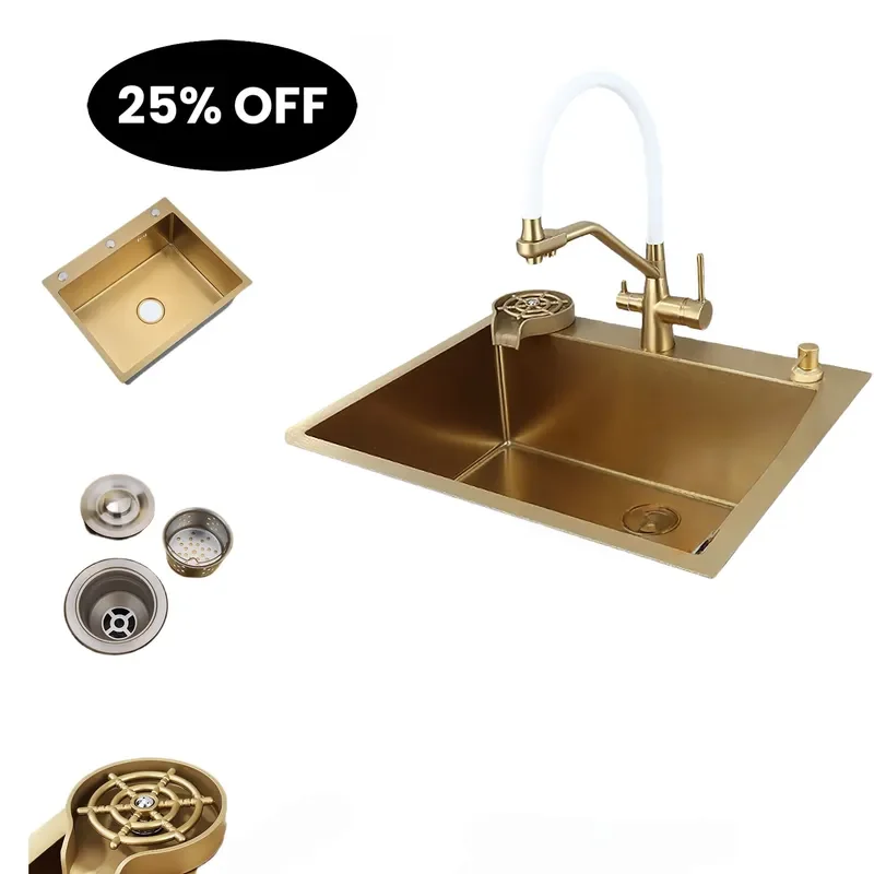 Large Single Bowl Kitchen Sink Stainless Steel Household Vegetable Washing Basin Deep Utility Sink for Home