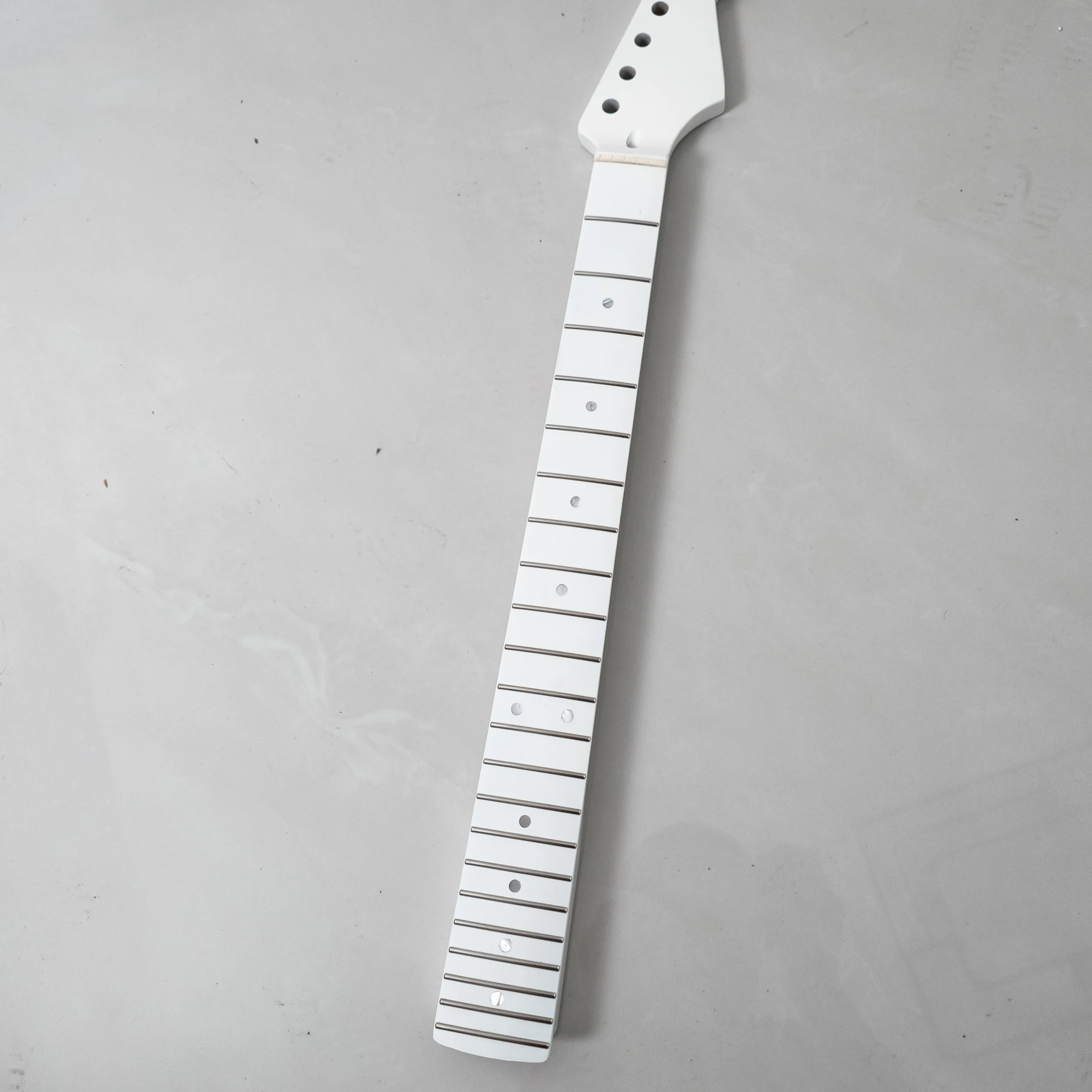 Electric Guitar Neck White Gloss Finish Maple Fingerboard 22 Stainless Steel Frets Modern C Profile 25.5 Inch Scale Length