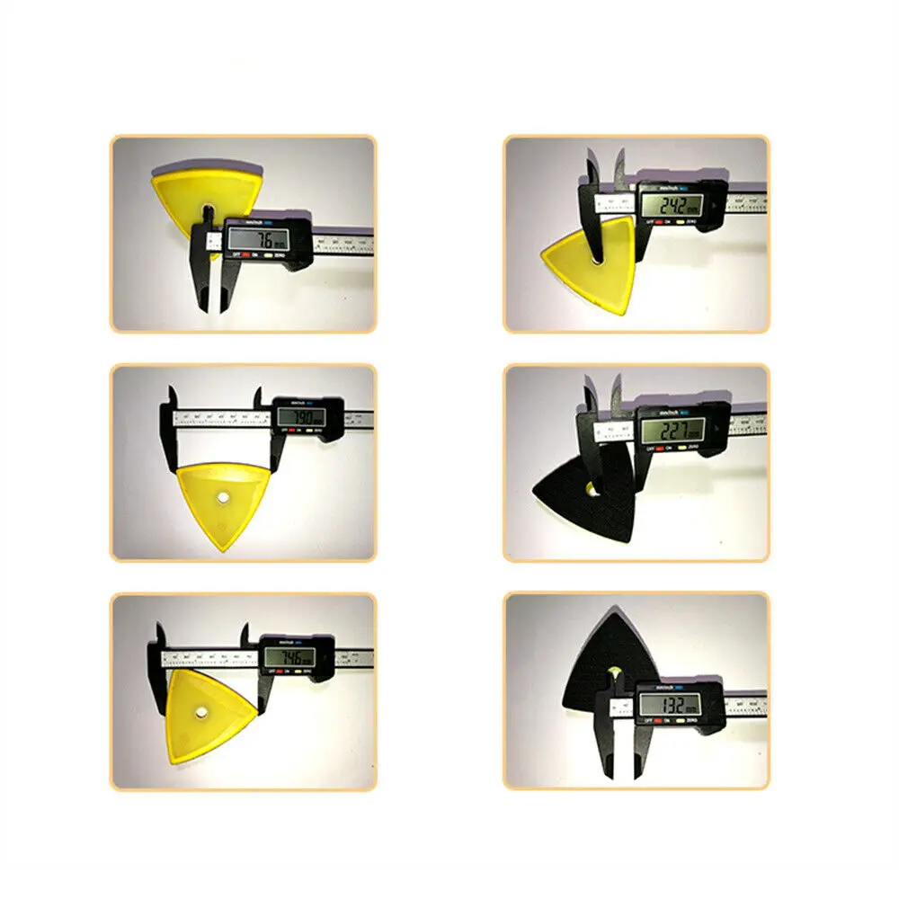 80มม.สามเหลี่ยม Sanding Backing Pad Hook Loop Air ขัดขัด Abrasives สำหรับกระดาษทรายขัดและขัด