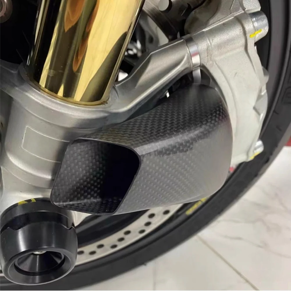 Carbon Fiber 108MM Motorcycle Front Caliper Radiator Cover Air Ducts Brake Cooling Mounting For KAWASAKI ZX-6R 636 ZX10R ZX12R