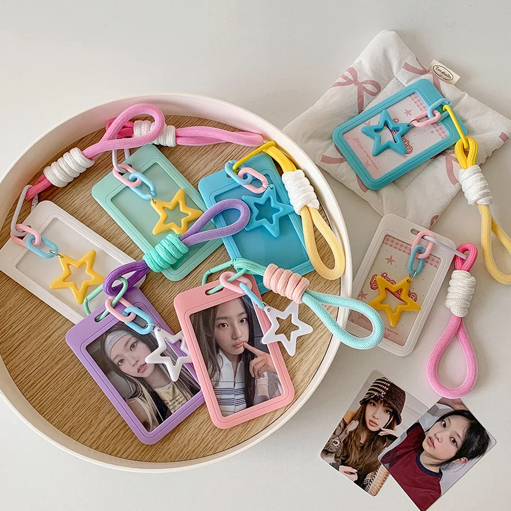 Protective Case Anti-Lost Photo Card Holder Kpop Keychain 3 Inch Card Sleeves For Kpop Fans Travel Collection