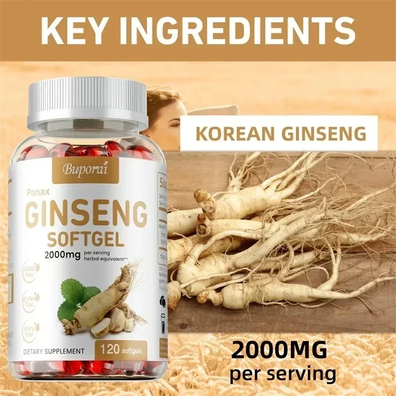 Panax Ginseng Capsules Ginseng Root Extract Supports Energy, Strength, Vigor, Performance in Women and Men