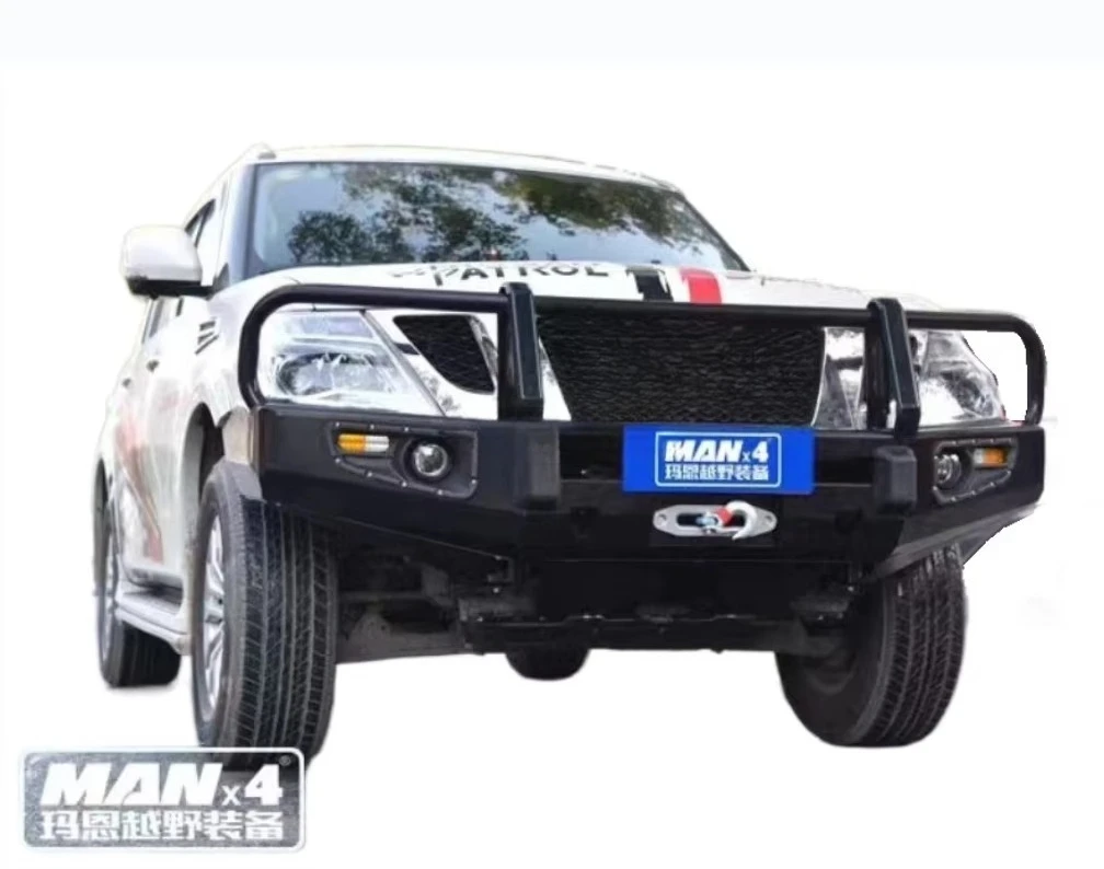 4X4 Off-Road Heavy Duty Steel Front Bumper Bull Bar with Winch Mount for Nissan Patrol Y62 2010-2019