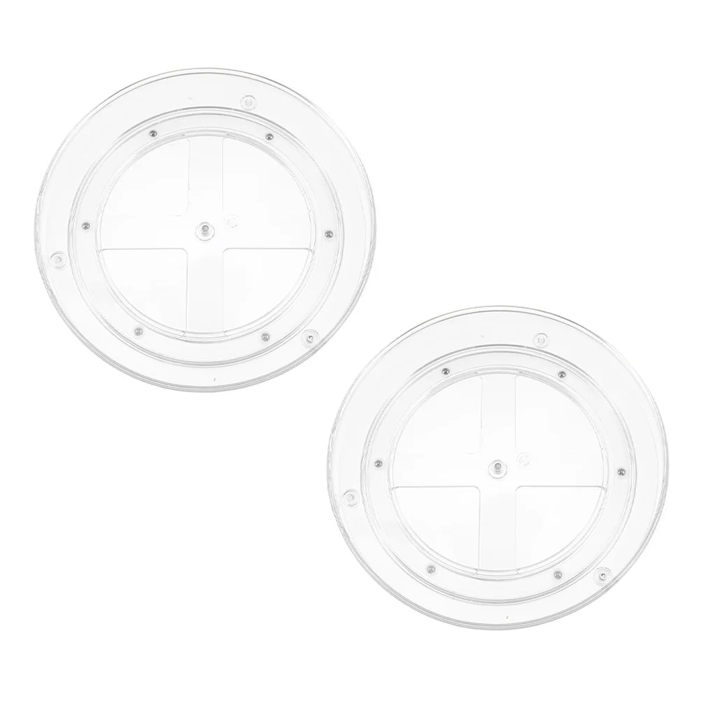 

2pcs Anti-Slip Turntable Spice Tray Premium Acrylic Metal Kitchen Organizer Multi-Function Countertop Storage Household
