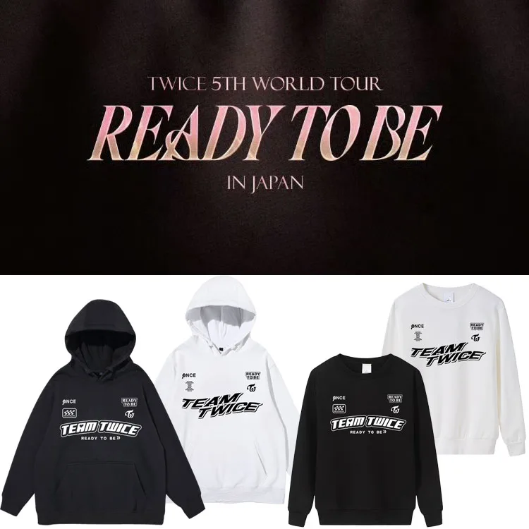 

Twice2023 Concert Ready to Be Loose Fit Hoodie Spring Autumn Fce Long Sve Crew Ne Sweatirt Cotton Inner Layer