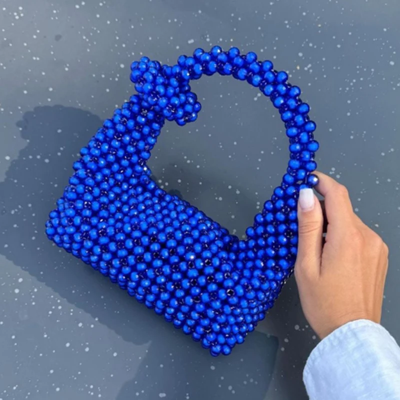 

Exquisite Texture Handbag Handmade Bead Ins Design High-end Women's Bag Simple and Versatile Banquet Party Clutches Customizable