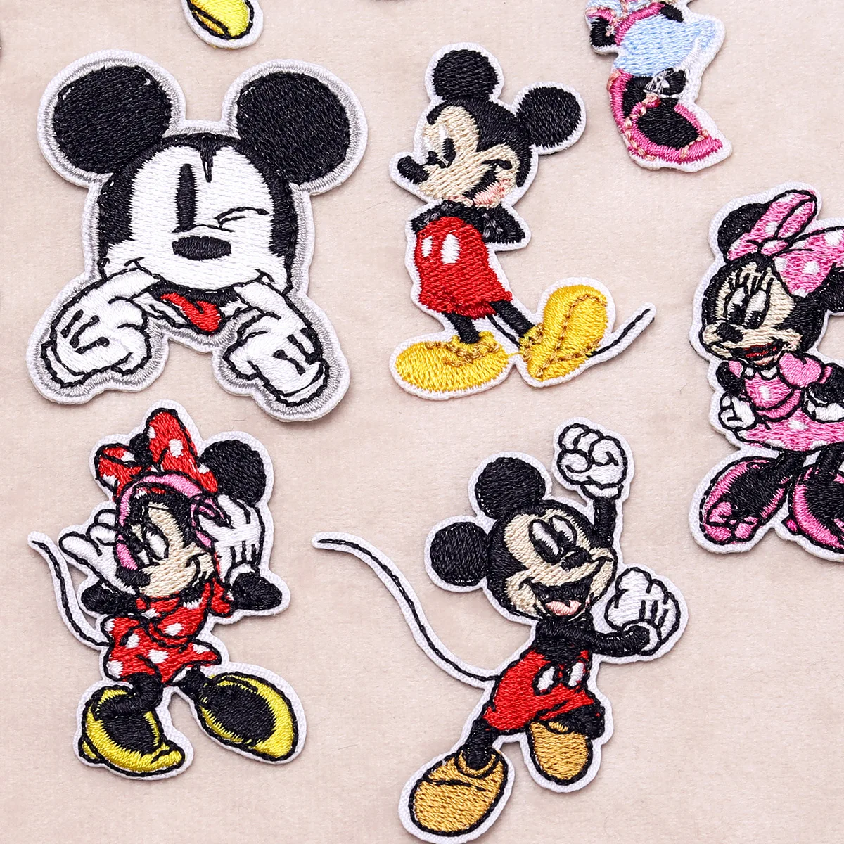 29Pcs Disney Cartoon Mickey Mouse Minnie Patches Iron on Patch for on Sew Decor Clothes T shirt  Embroidered Applique Fabric