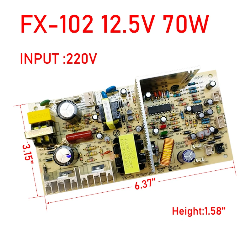 Placa do Poder do Armário do Vinho Tinto Fonte de Alimentação Principal Acessórios do Refrigerador 220v 70w Pcb121110k1 Fx102 12.5v