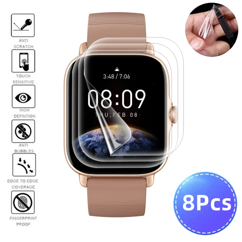 8-1 pçs filme de hidrogel macio para amazfit gts 3 gts 4 4mini protetor de tela smartwatch para huami amazfit gts3 gts4 gts 2mini filme