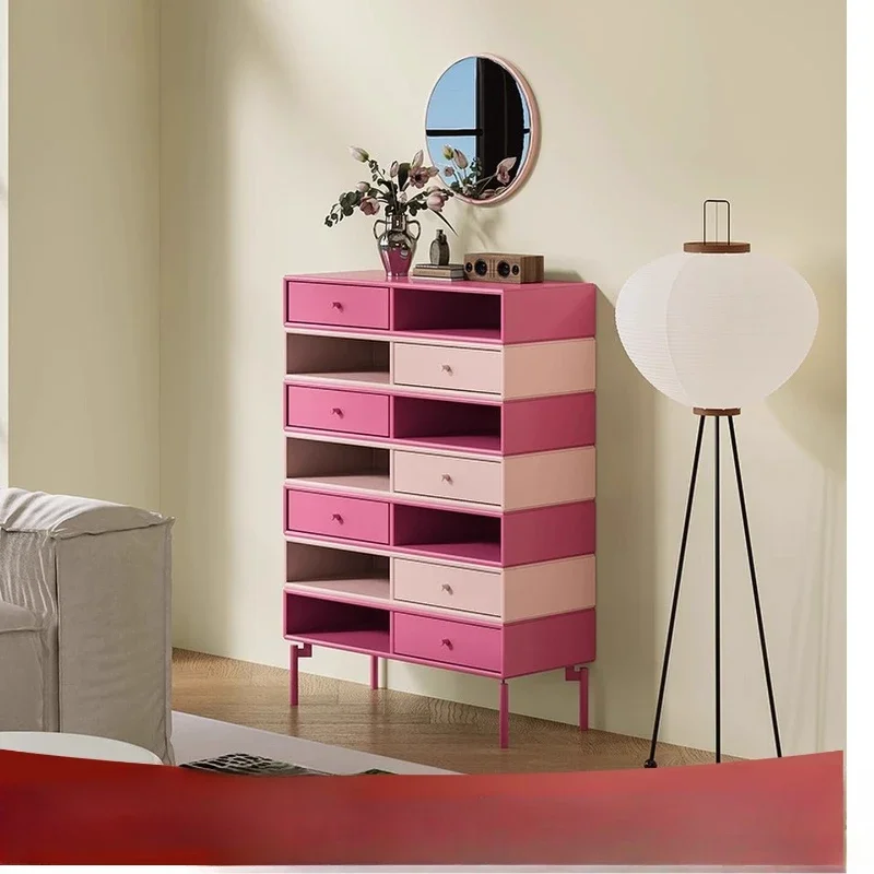 Italian minimalist multi-grid chest, designer paint storage cabinet, household living room dopamine, six-chest cabinet