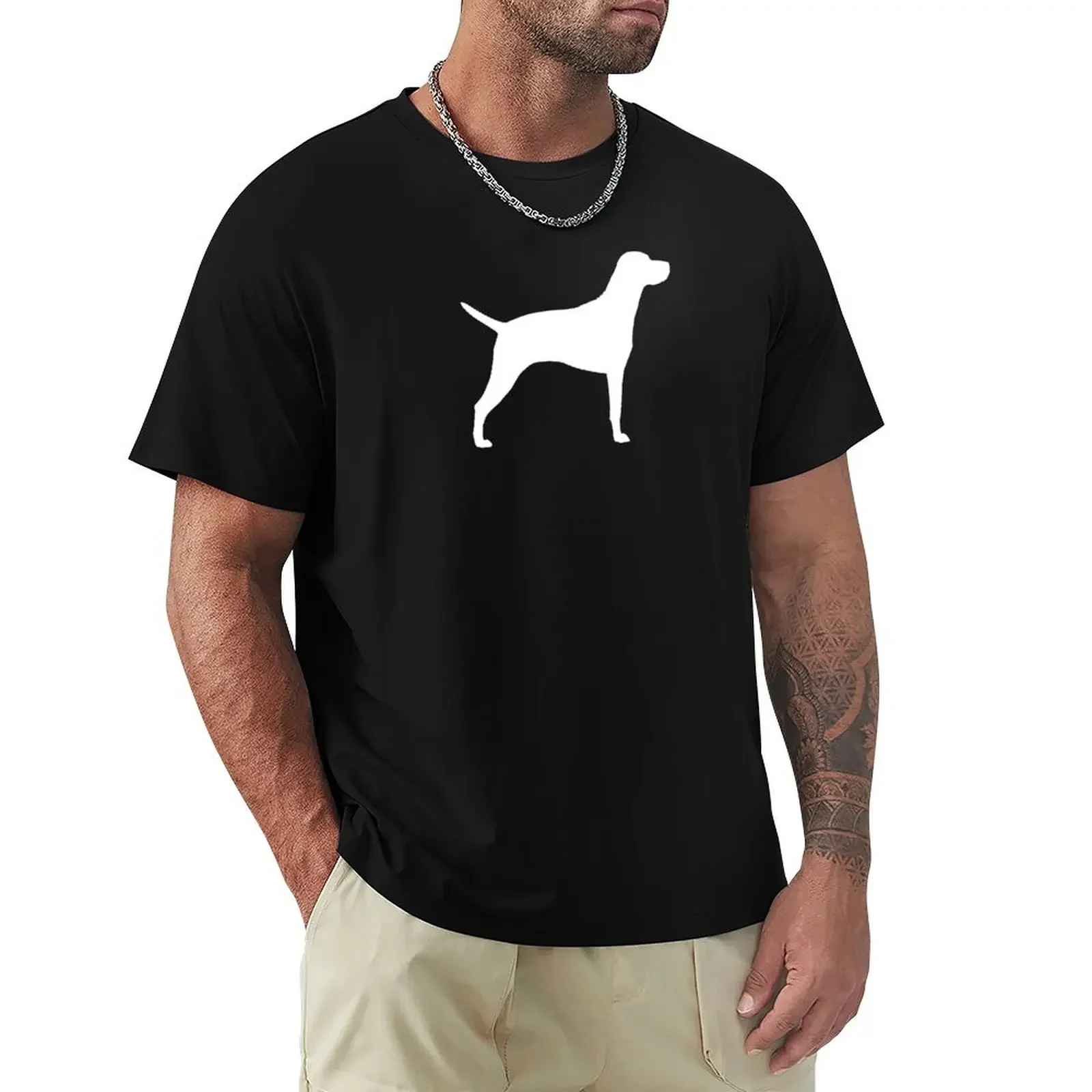 Hungarian Vizsla Silhouette(s) T-Shirt shirts graphic customs heavy weight t shirts for men